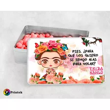 Cajita Metalica Multiuso Frida Kahlo - Personalizable 