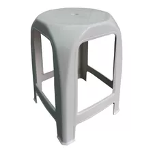 12 Banquetas Plásticas Apilable Fantasy Blanca Soporta 80 Kg