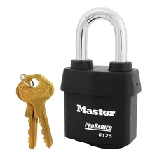 Candado Acero Laminado Master Lock 6125mx De 60mm Alta Segu Color Negro