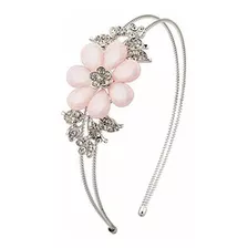 Diademas - Lux Accessories Faceted Flower Crystal Pave Stret