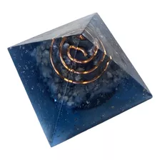 Orgonite Pirâmide Tranquilidade Quartzo Azul Sodalita 3x4,5