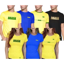 Camisa Camiseta Do Brasil Masculina Feminina Amarela P/ Copa