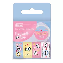 Mini Fita Adesiva Washi Tape 12mmx3m Panda - Blister Tilibra