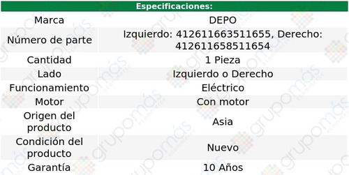 Faro Izq O Der Electrico C/motor P/halog Audi A1 11 Al 15 Foto 4