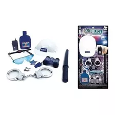 Kit Policial Infantil Detective Set Algema Capacete Polícia