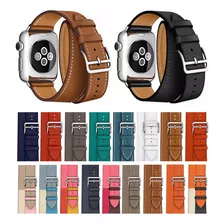 Pulseira Para Apple Watch 41mm 40mm 45mm 44mm Couro Double