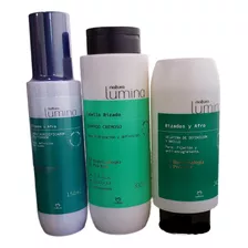 Natura Lumina Cabello Rizado Shampoo Cremoso+spray+gelatina 