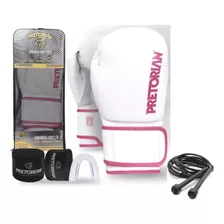 Kit Luva Boxe First Fx2 Pretorian B. Rosa +band+bucal+ Bolsa