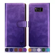 Funda Para Samsung Galaxy S8, Violeta/billetera/cuero