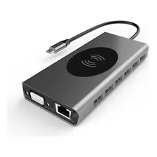 Adaptador 13x1 Hub Usb Tipoc 10em1 Carregador Wifi Charging