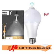 Lâmpada Led De Presença E27 Bulbo Luz Fria Bivolt C/ Sensor