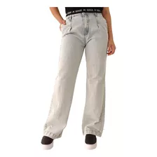 Calca Jeans 23 Graus Wid Leg Lavagem Clara - 2644422