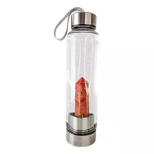 Botella Agua Cuarzo Jaspe Rojo Natural Gemoterapia Elixir 