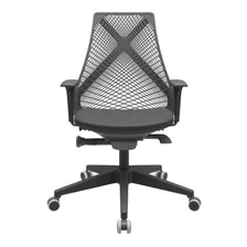 Cadeira Para Escritório Bix Plaxmetal Cor Poliéster Preto T11/tela Bix Preta 13 Material Do Estofamento Tecido/poliéster
