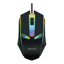 Mouse Gamer Aoas Usb Rgb Luz V1 2064200 Shine Color Negro