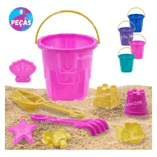 Kit Balde De Areia 9 Peças Infantil Praia Verão Médio 3,8l