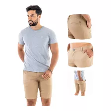 Bermuda Masculina Sarja Social Esporte Fino Slim Colorida