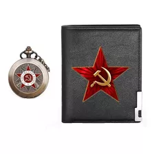 Carteira Porta Cartões E Relógio Bolso Com Logo Da Urss