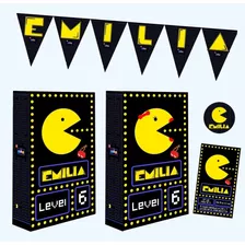 Combo De Cumpleaños Personalizado Para 20 Chicos Pacman