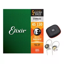 Paquete De 5 Cuerdas Para Bajo 45-130 Elixir Original 