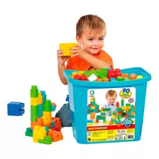 Blocos De Montar Infantil Blocks Box C/ 90 Peças Interativo