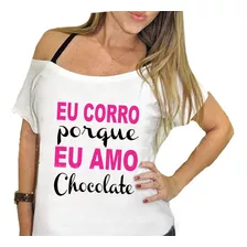 Camiseta Canoa Branca Academia Eu Corro Porque Amo Ref 115