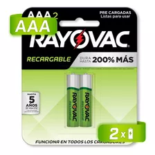 Pila Recargable Rayovac Aaa Con 2 Unidades 1.2v