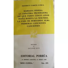 Libro Marina Pineda Y Otros Federico Garcia Lorca