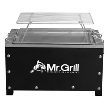 Caja China Mini Black Galvanizada + Parrilla De Varillas Niq Color Negro