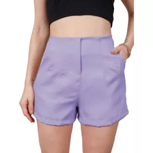 Short, Bermuda Pinzas Tiro Alto Antonella