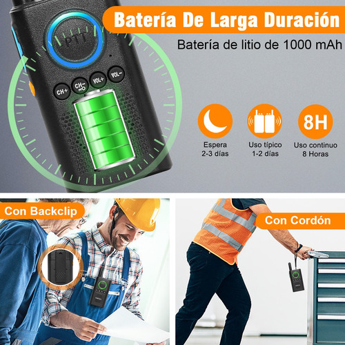 4 Radios Walkie Talkie De Largo Alcance Recargables Porttil Foto 3