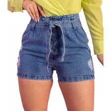 Short Jeans Feminino Cós Alto Clochart Lançamento