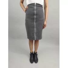 Falda Mango Color Gris (talla 36)