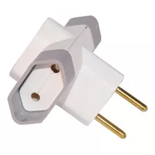 50 Adaptador De Tomada 3 Saídas Benjamin Com 2 Pinos Luster