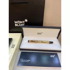 Caneta Montblanc Boheme Dourada Com Caixa E Sacola