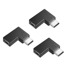 Adaptador Usb Tipo C Curvo Angulo 90 Grados En L Pack 3unid 