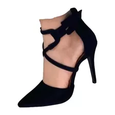 Sapato Scarpin Feminino Elegante Preto Bico Fino Alto