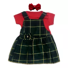  Vestido Bebe De Festa Natal Xadrez Quadriculado