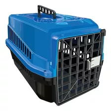 Caixa De Transporte N1 Para Cães Cachorro Gato Pequena Cor Azul