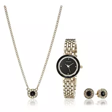 Juego De Joyas Y Reloj De Pulsera Con Detalles De Cristal Ge