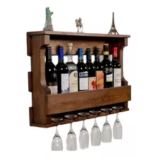 Cava Cantinera Porta Vinos Mini Bar Madera Roble Rustico