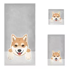 Juego Naanle Cute Cartoon Shiba Inu Puppy Dog Soft Luxury...