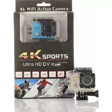 Cámara Tipo Go Pro Wifi 4k Hd Sumergible Actioncamera Sport Color Plata