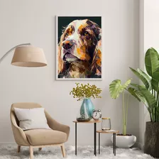 Quadro Grande Luxo Para Sala Cocker Spaniel Cubismo 90x60cm