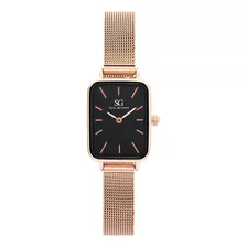 Relógio Quadrado Saint Germain Square Nolita Black Rose Gold