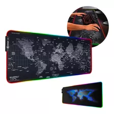 Mouse Pad Gamer Rgb Retroiluminado Usb Xinua Mapa 80x30 Cm Color Mapa 2