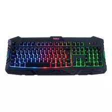 Teclado Gamer Tedge Ml-gk150 Qwerty Português Brasil Cor Preto Com Luz Rainbow