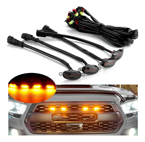 Luces Led Parrilla Tipo Ford Amarilla Raptor Persiana 4x4 Foto 2