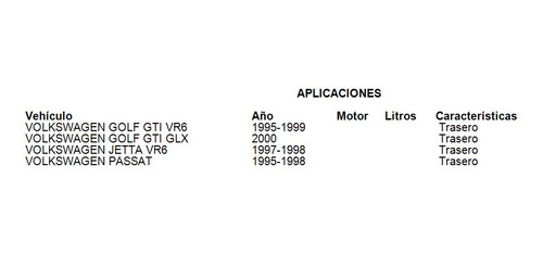 Disco De Freno Trasero Volkswagen Jetta Vr6 1998 Ruville Foto 2