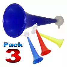 Trompeta Vuvuzela Pack De 3 Colores Para Hora Loca Fiestas